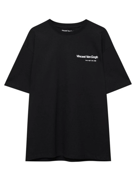 Zdjęcie produktu T-shirt z nadrukiem PULL&BEAR czarny