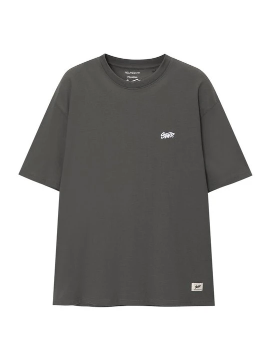 Zdjęcie produktu T-shirt z nadrukiem PULL&BEAR szary