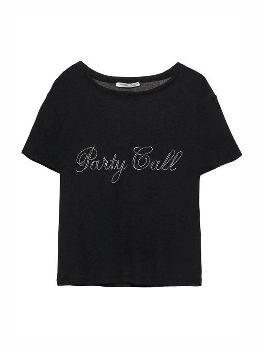 Zdjęcie produktu T-shirt z nadrukiem PULL&BEAR czarny