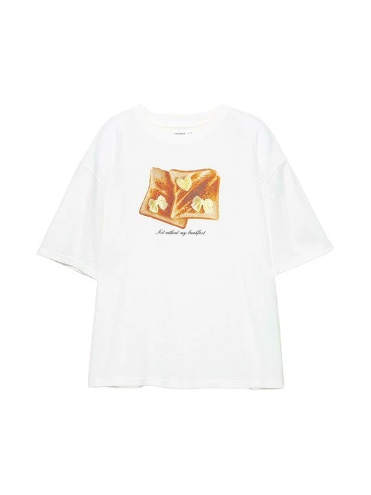Zdjęcie produktu T-shirt z nadrukiem PULL&BEAR biały