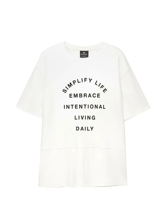Zdjęcie produktu T-shirt z nadrukiem PULL&BEAR biały
