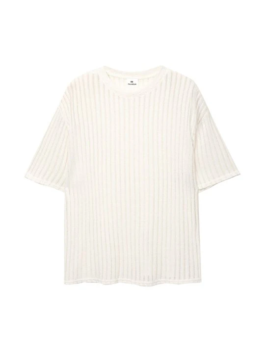 Zdjęcie produktu T-shirt z nadrukiem PULL&BEAR biały