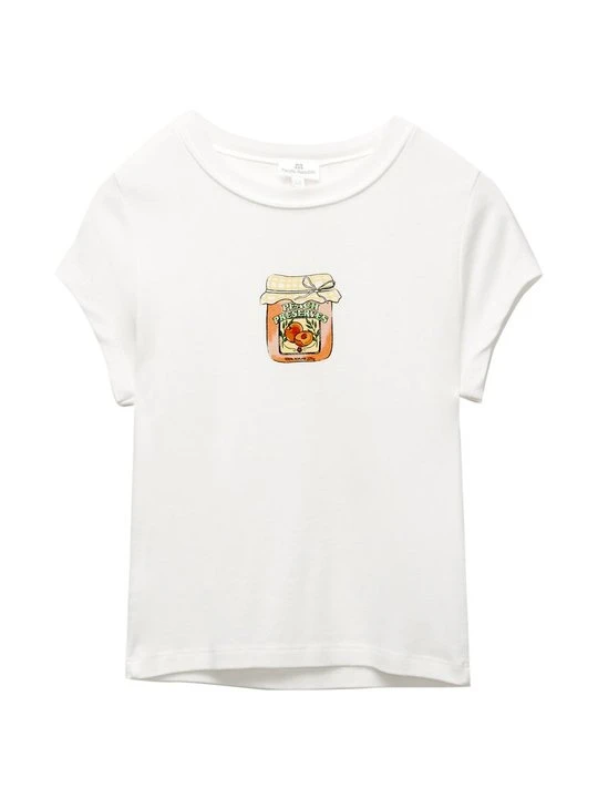 Zdjęcie produktu T-shirt z nadrukiem PULL&BEAR biały