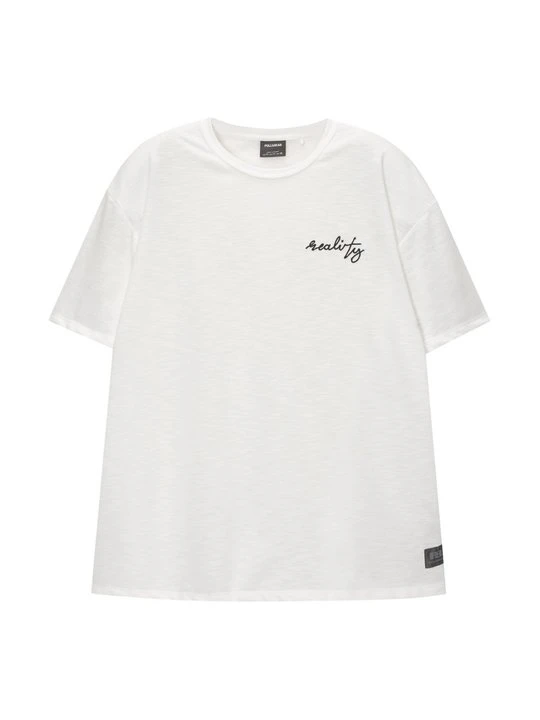 Zdjęcie produktu T-shirt z nadrukiem PULL&BEAR biały