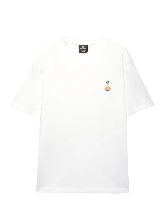 Zdjęcie produktu T-shirt z nadrukiem PULL&BEAR biały
