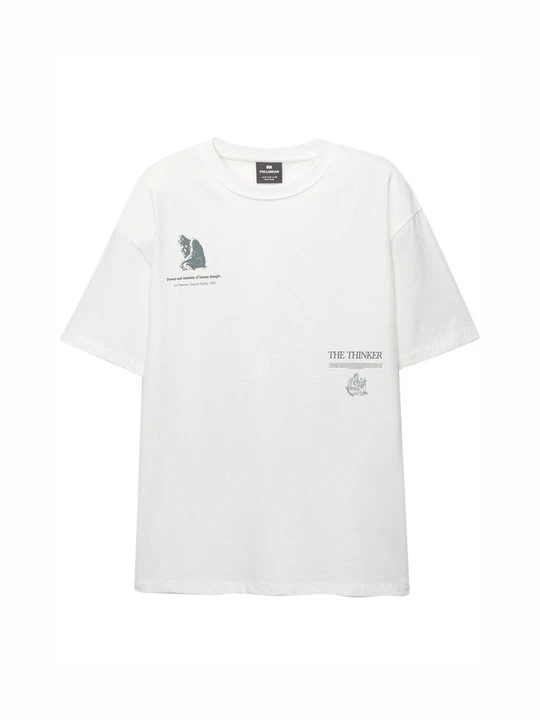 Zdjęcie produktu T-shirt z nadrukiem PULL&BEAR biały