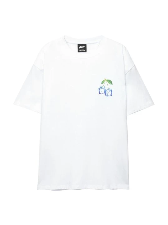 Zdjęcie produktu T-shirt z nadrukiem PULL&BEAR biały