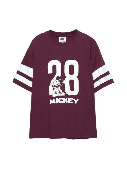Zdjęcie produktu T-shirt z nadrukiem PULL&BEAR bordowy