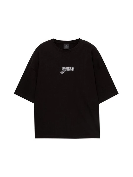Zdjęcie produktu T-shirt z nadrukiem PULL&BEAR czarny