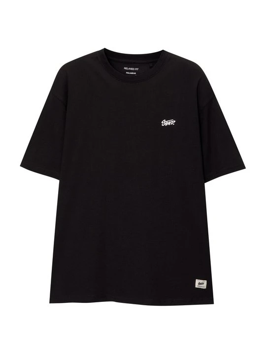 Zdjęcie produktu T-shirt z nadrukiem PULL&BEAR czarny