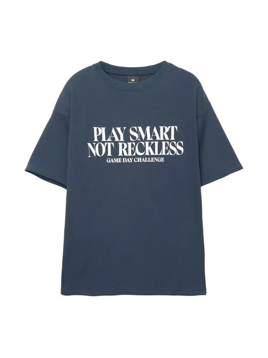 Zdjęcie produktu T-shirt z nadrukiem PULL&BEAR granatowy