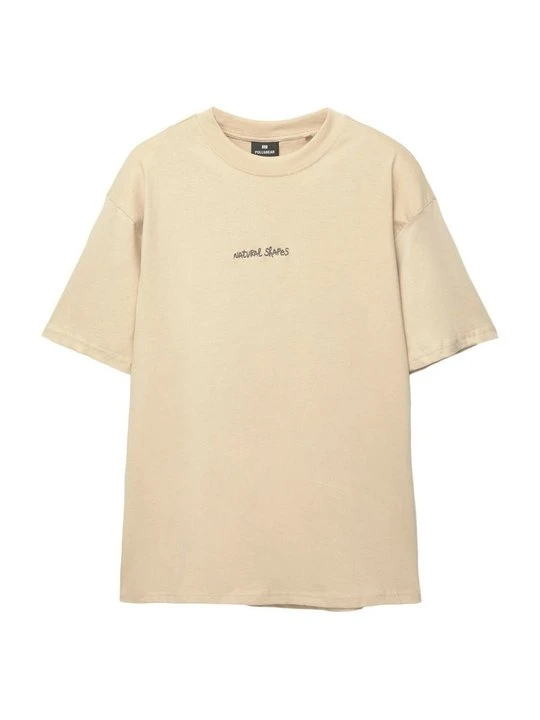 Zdjęcie produktu T-shirt z nadrukiem PULL&BEAR ochra