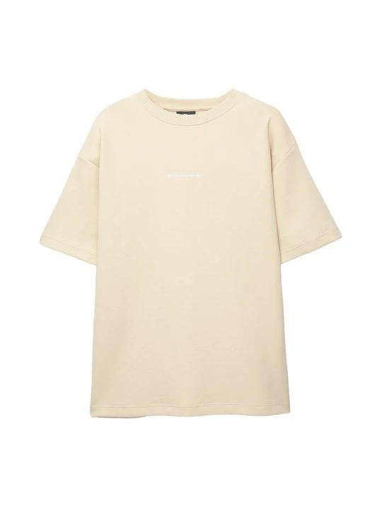 Zdjęcie produktu T-shirt z nadrukiem PULL&BEAR piaskowy
