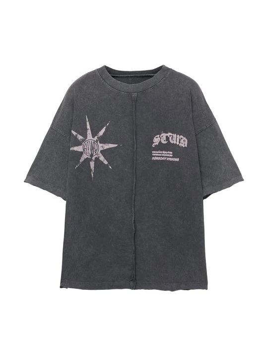 Zdjęcie produktu T-shirt z nadrukiem PULL&BEAR szary