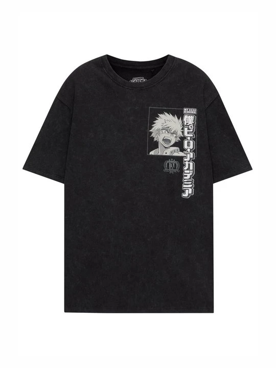 Zdjęcie produktu T-shirt z nadrukiem PULL&BEAR szary