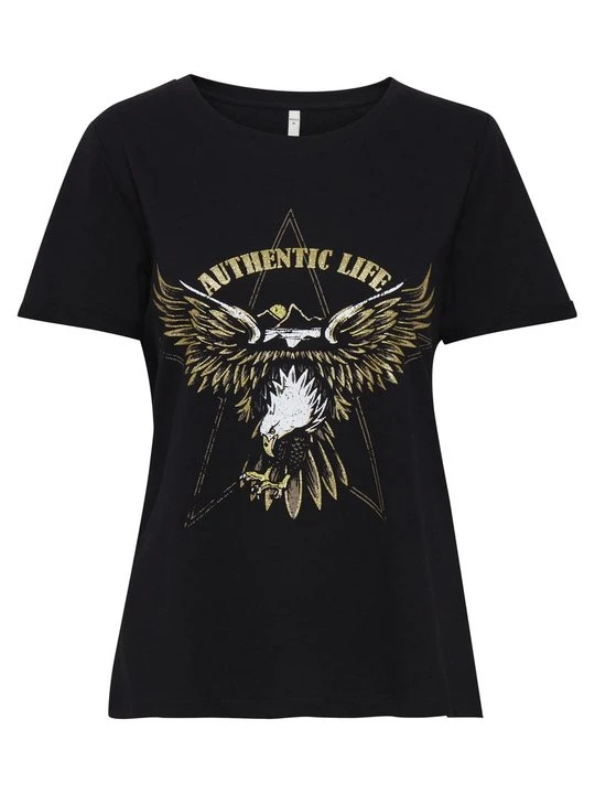 Zdjęcie produktu T-shirt z nadrukiem PULZ czarny