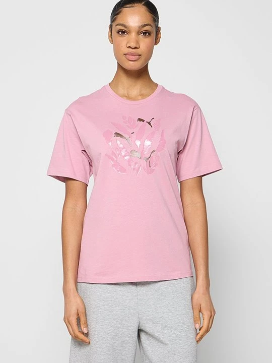 Zdjęcie produktu T-shirt z nadrukiem Puma różowy