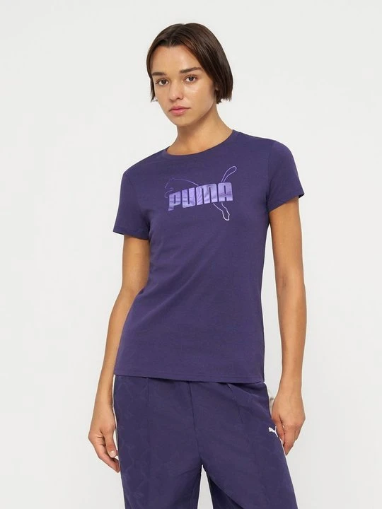 Zdjęcie produktu T-shirt z nadrukiem Puma ciemnofioletowy