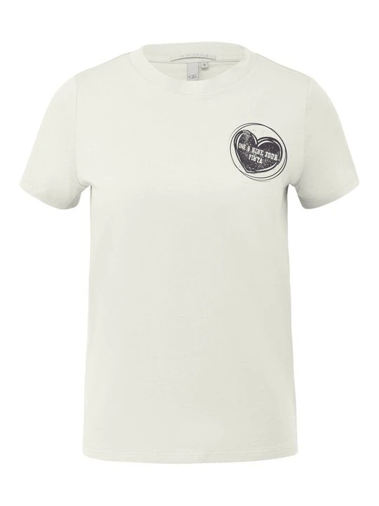 Zdjęcie produktu T-shirt z nadrukiem QS mleczny