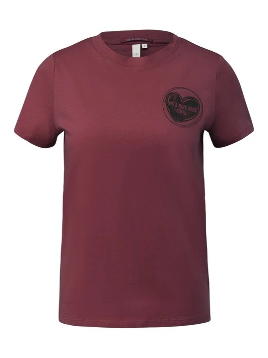 Zdjęcie produktu T-shirt z nadrukiem QS bordowy