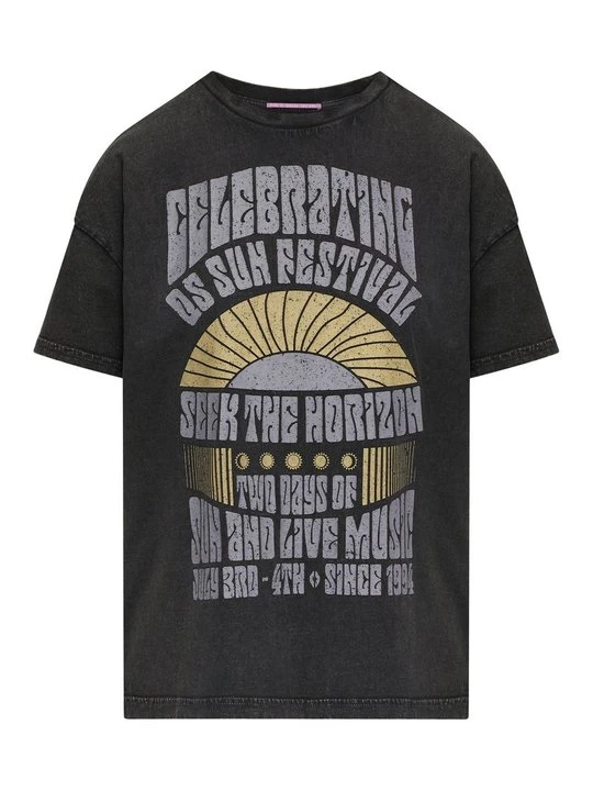 Zdjęcie produktu T-shirt z nadrukiem QS czarny