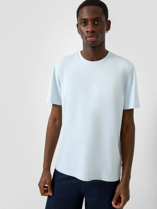 Zdjęcie produktu T-shirt z nadrukiem QS niebieski