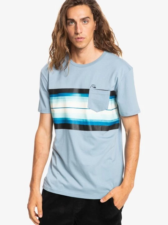 Zdjęcie produktu T-shirt z nadrukiem Quiksilver błękit królewski melanż