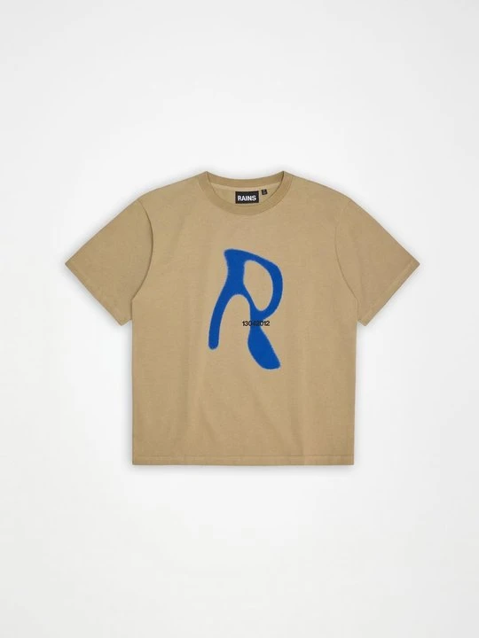 Zdjęcie produktu T-shirt z nadrukiem Rains beżowy