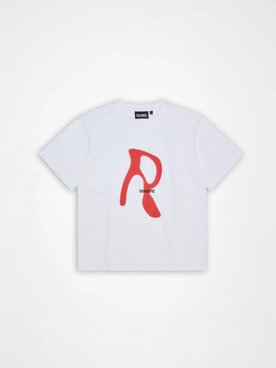 Zdjęcie produktu T-shirt z nadrukiem Rains biały