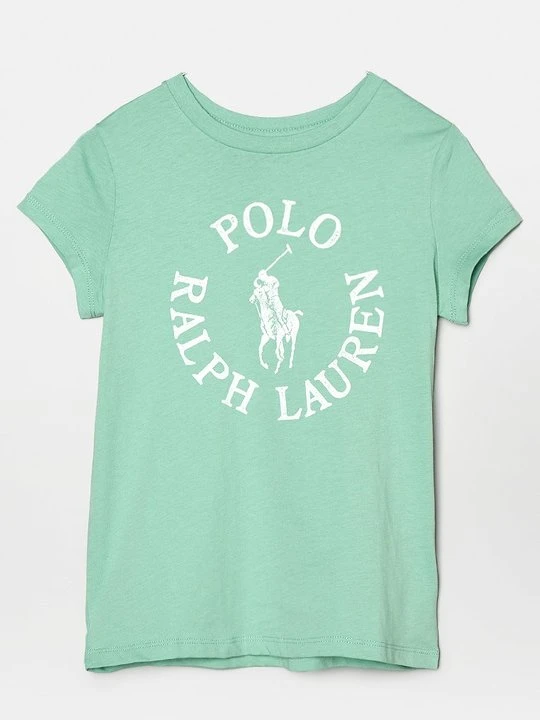 Zdjęcie produktu T-shirt z nadrukiem Ralph Lauren jasnozielony melanż