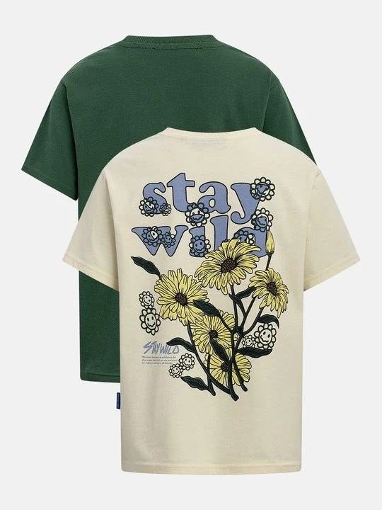 Zdjęcie produktu T-shirt z nadrukiem Redefined Rebel ciemnozielony