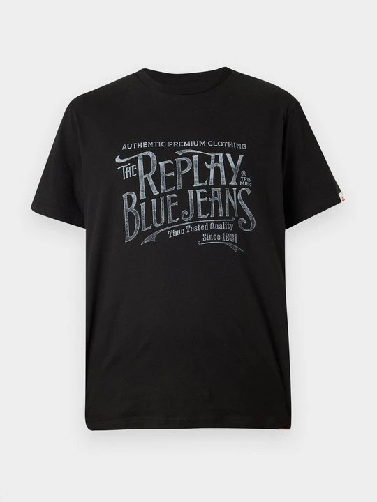 Zdjęcie produktu T-shirt z nadrukiem Replay czarny
