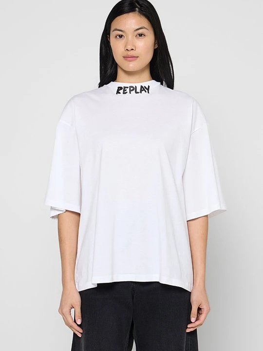 Zdjęcie produktu T-shirt z nadrukiem Replay biały