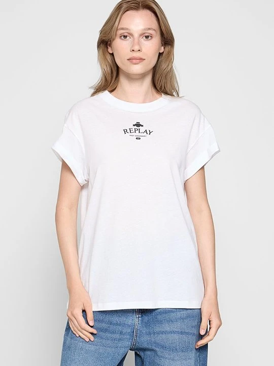 Zdjęcie produktu T-shirt z nadrukiem Replay biały