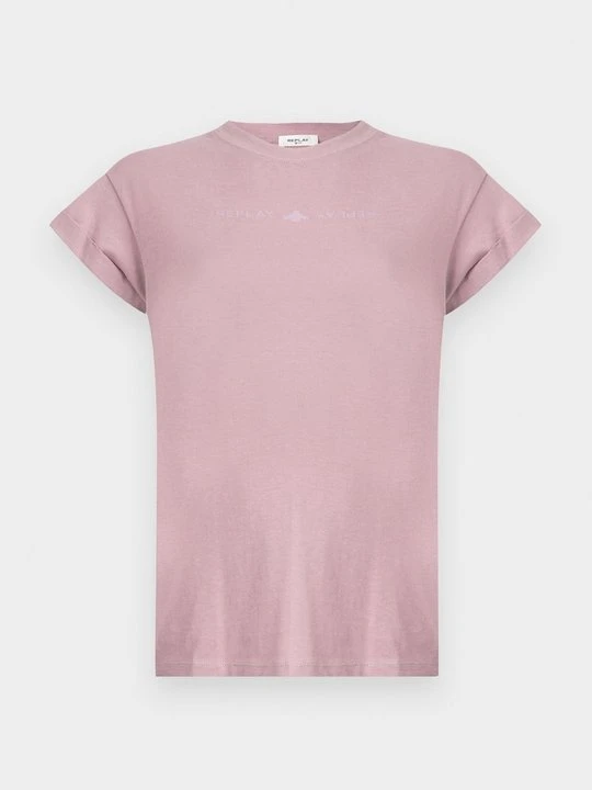 Zdjęcie produktu T-shirt z nadrukiem Replay jasnoróżowy