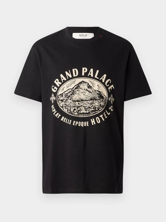 Zdjęcie produktu T-shirt z nadrukiem Replay czarny