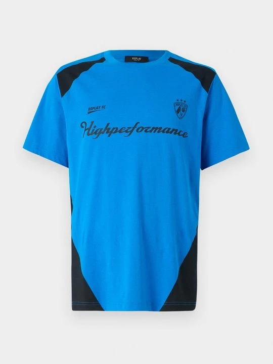 Zdjęcie produktu T-shirt z nadrukiem Replay błękit królewski