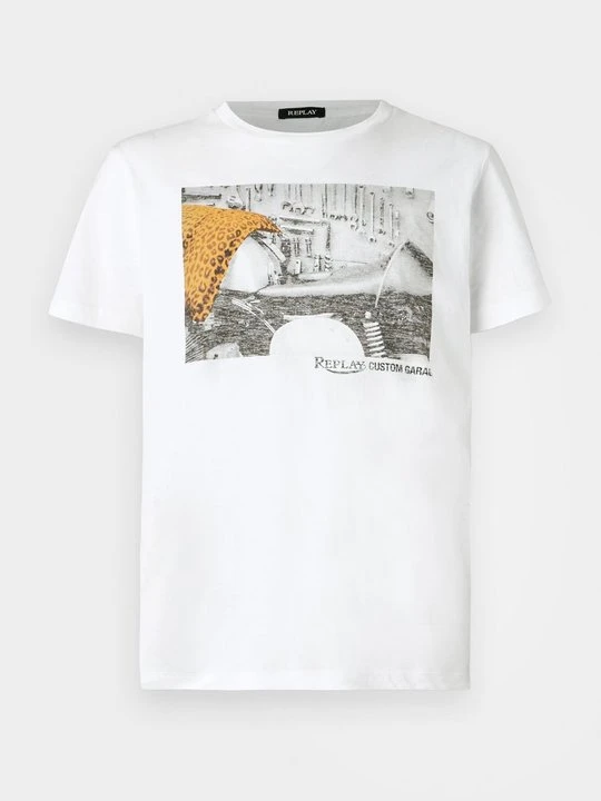 Zdjęcie produktu T-shirt z nadrukiem Replay biały