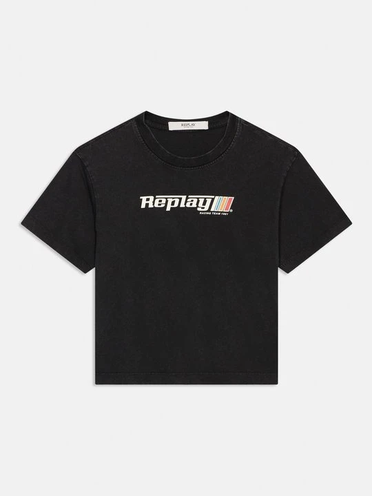 Zdjęcie produktu T-shirt z nadrukiem Replay czarny