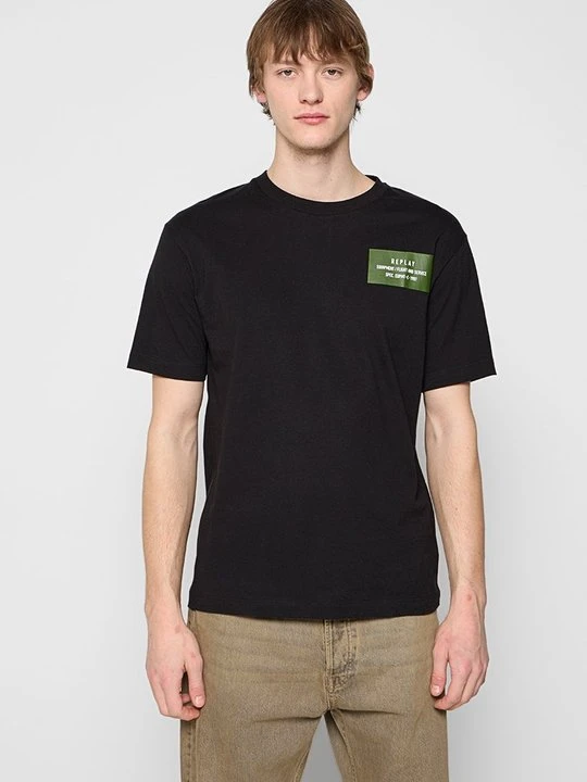 Zdjęcie produktu T-shirt z nadrukiem Replay czarny