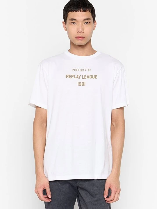 Zdjęcie produktu T-shirt z nadrukiem Replay biały