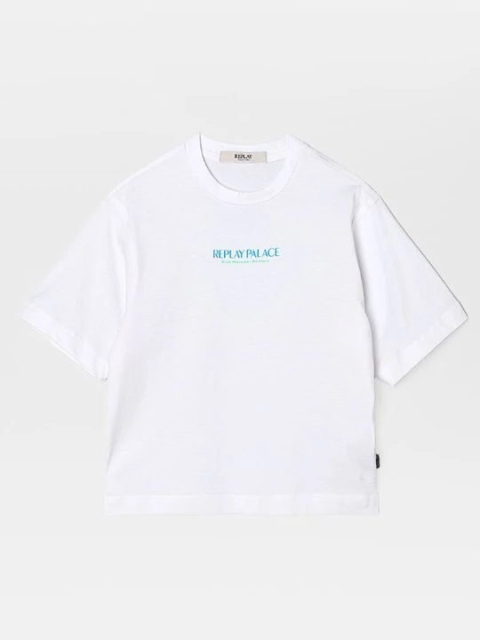 Zdjęcie produktu T-shirt z nadrukiem Replay biały