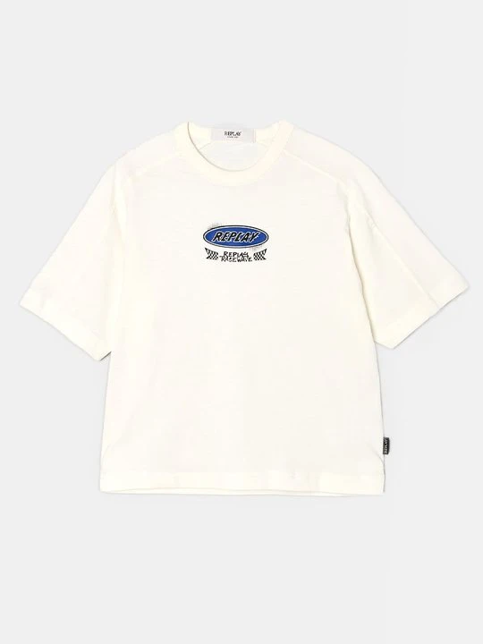 Zdjęcie produktu T-shirt z nadrukiem Replay biały