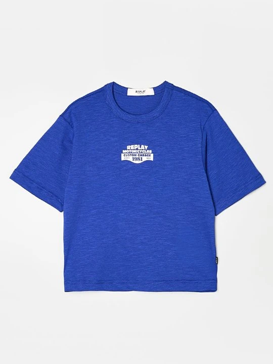 Zdjęcie produktu T-shirt z nadrukiem Replay niebieski