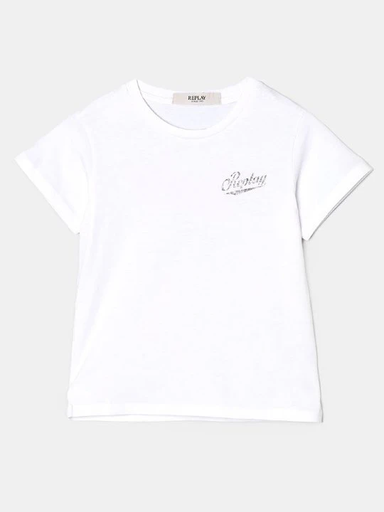 Zdjęcie produktu T-shirt z nadrukiem Replay biały