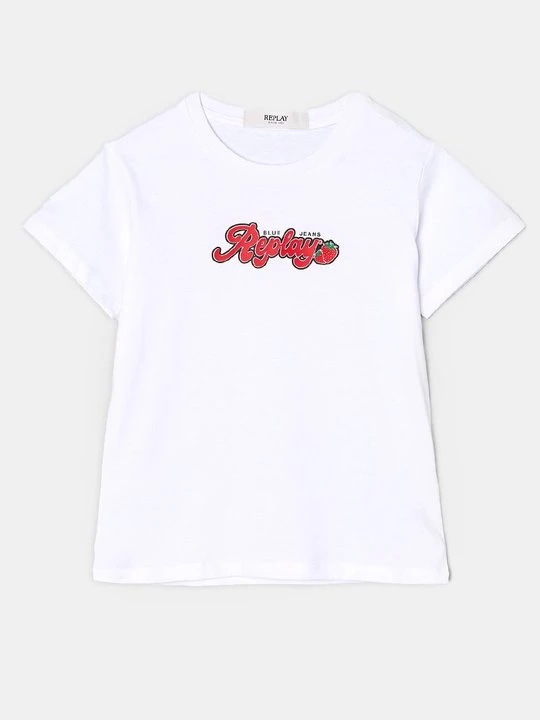 Zdjęcie produktu T-shirt z nadrukiem Replay biały