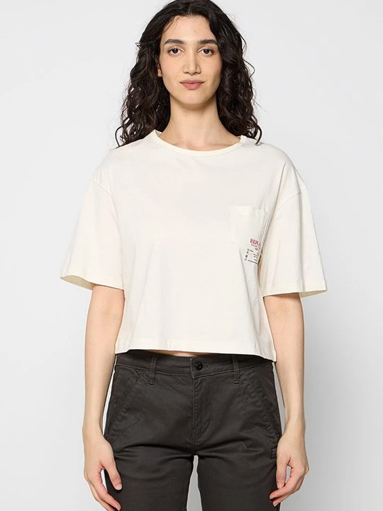 Zdjęcie produktu T-shirt z nadrukiem Replay biały