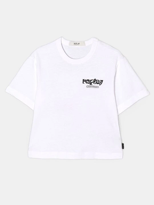 Zdjęcie produktu T-shirt z nadrukiem Replay biały