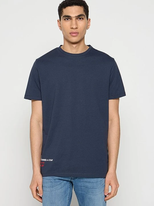 Zdjęcie produktu T-shirt z nadrukiem Replay granatowy