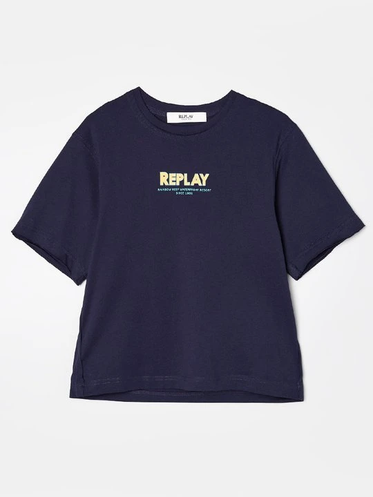 Zdjęcie produktu T-shirt z nadrukiem Replay granatowy